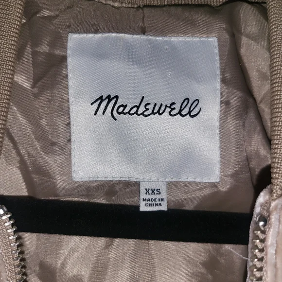 Women's Tan Velvet Bomber Jacket NWOT Size XXS - Picture 9 of 15